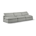  Manufacturer Color_Grey -- Comfy 117" Grey Linen Textured Fabric Upholstered 3 pc Armless Modular Sofa IMAGE 1