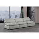  Manufacturer Color_Grey -- Comfy 117" Grey Linen Textured Fabric Upholstered 3 pc Armless Modular Sofa IMAGE 2