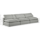  Manufacturer Color_Grey -- Comfy 117" Grey Linen Textured Fabric Upholstered 3 pc Armless Modular Sofa IMAGE 9