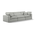  Manufacturer Color_Grey -- Comfy 119" Grey Linen Textured Fabric Upholstered 3 pc Modular Sofa IMAGE 1