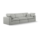  Manufacturer Color_Grey -- Comfy 119" Grey Linen Textured Fabric Upholstered 3 pc Modular Sofa IMAGE 1
