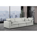  Manufacturer Color_Grey -- Comfy 119" Grey Linen Textured Fabric Upholstered 3 pc Modular Sofa IMAGE 2