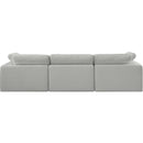  Manufacturer Color_Grey -- Comfy 119" Grey Linen Textured Fabric Upholstered 3 pc Modular Sofa IMAGE 3