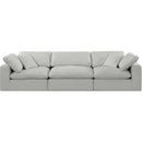 Meridian Comfy Grey Linen Textured Fabric Modular Sofa IMAGE 4