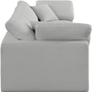  Manufacturer Color_Grey -- Comfy 119" Grey Linen Textured Fabric Upholstered 3 pc Modular Sofa IMAGE 5