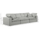  Manufacturer Color_Grey -- Comfy 119" Grey Linen Textured Fabric Upholstered 3 pc Modular Sofa IMAGE 9