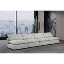  Manufacturer Color_Grey -- Comfy 156" Grey Linen Textured Fabric Upholstered 4 pc Armless Modular Sofa IMAGE 2