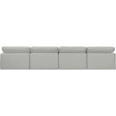 Meridian Comfy Grey Linen Textured Fabric Modular Sofa IMAGE 3
