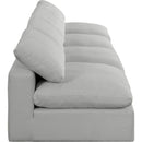  Manufacturer Color_Grey -- Comfy 156" Grey Linen Textured Fabric Upholstered 4 pc Armless Modular Sofa IMAGE 5