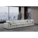  Manufacturer Color_Grey -- Comfy 158" Grey Linen Textured Fabric Upholstered 4 pc Modular Sofa IMAGE 2