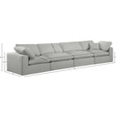 Manufacturer Color_Grey -- Comfy 158" Grey Linen Textured Fabric Upholstered 4 pc Modular Sofa IMAGE 9
