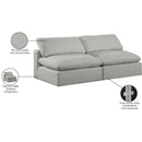  Manufacturer Color_Grey -- Comfy 78" Grey Linen Textured Fabric Upholstered 2 pc Armless Modular Loveseat IMAGE 10