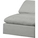  Manufacturer Color_Grey -- Comfy 78" Grey Linen Textured Fabric Upholstered 2 pc Armless Modular Loveseat IMAGE 7