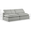  Manufacturer Color_Grey -- Comfy 78" Grey Linen Textured Fabric Upholstered 2 pc Armless Modular Loveseat IMAGE 9
