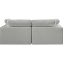  Manufacturer Color_Grey -- Comfy 80" Grey Linen Textured Fabric Upholstered 2 pc Modular Loveseat IMAGE 3