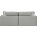 Meridian Comfy Grey Linen Textured Fabric Modular Sofa IMAGE 3