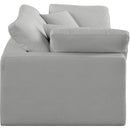  Manufacturer Color_Grey -- Comfy 80" Grey Linen Textured Fabric Upholstered 2 pc Modular Loveseat IMAGE 5