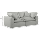  Manufacturer Color_Grey -- Comfy 80" Grey Linen Textured Fabric Upholstered 2 pc Modular Loveseat IMAGE 9