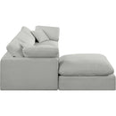  Manufacturer Color_Grey -- Comfy 119" Grey Linen Textured Fabric Upholstered 4 pc Modular Sectional IMAGE 10