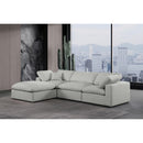  Manufacturer Color_Grey -- Comfy 119" Grey Linen Textured Fabric Upholstered 4 pc Modular Sectional IMAGE 3