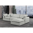  Manufacturer Color_Grey -- Comfy 119" Grey Linen Textured Fabric Upholstered 4 pc Modular Sectional IMAGE 4
