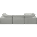  Manufacturer Color_Grey -- Comfy 119" Grey Linen Textured Fabric Upholstered 4 pc Modular Sectional IMAGE 6