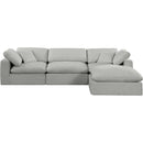  Manufacturer Color_Grey -- Comfy 119" Grey Linen Textured Fabric Upholstered 4 pc Modular Sectional IMAGE 8