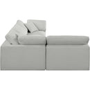  Manufacturer Color_Grey -- Comfy 119" Grey Linen Textured Fabric Upholstered 4 pc Modular Sectional IMAGE 10