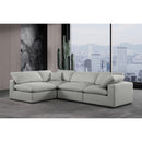  Manufacturer Color_Grey -- Comfy 119" Grey Linen Textured Fabric Upholstered 4 pc Modular Sectional IMAGE 3