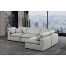  Manufacturer Color_Grey -- Comfy 119" Grey Linen Textured Fabric Upholstered 4 pc Modular Sectional IMAGE 4