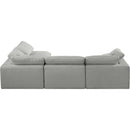  Manufacturer Color_Grey -- Comfy 119" Grey Linen Textured Fabric Upholstered 4 pc Modular Sectional IMAGE 5
