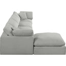  Manufacturer Color_Grey -- Comfy 158" Grey Linen Textured Fabric Upholstered 5 pc Modular Sectional IMAGE 10