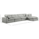  Manufacturer Color_Grey -- Comfy 158" Grey Linen Textured Fabric Upholstered 5 pc Modular Sectional IMAGE 15