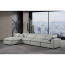  Manufacturer Color_Grey -- Comfy 158" Grey Linen Textured Fabric Upholstered 5 pc Modular Sectional IMAGE 3