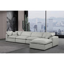  Manufacturer Color_Grey -- Comfy 158" Grey Linen Textured Fabric Upholstered 5 pc Modular Sectional IMAGE 4