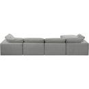  Manufacturer Color_Grey -- Comfy 158" Grey Linen Textured Fabric Upholstered 5 pc Modular Sectional IMAGE 6