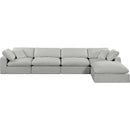 Manufacturer Color_Grey -- Comfy 158" Grey Linen Textured Fabric Upholstered 5 pc Modular Sectional IMAGE 8