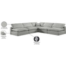  Manufacturer Color_Grey -- Comfy 118" Grey Linen Textured Fabric Upholstered 5 pc Modular Sectional IMAGE 11