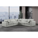 Manufacturer Color_Grey -- Comfy 119" Grey Linen Textured Fabric Upholstered 5 pc Modular Sectional IMAGE 2
