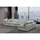  Manufacturer Color_Grey -- Comfy 158" Grey Linen Textured Fabric Upholstered 5 pc Modular Sectional IMAGE 4