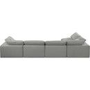  Manufacturer Color_Grey -- Comfy 158" Grey Linen Textured Fabric Upholstered 5 pc Modular Sectional IMAGE 6