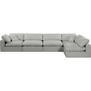  Manufacturer Color_Grey -- Comfy 158" Grey Linen Textured Fabric Upholstered 5 pc Modular Sectional IMAGE 8