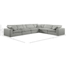  Manufacturer Color_Grey -- Comfy 158" Grey Linen Textured Fabric Upholstered 6 pc Modular Sectional IMAGE 10