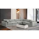  Manufacturer Color_Grey -- Comfy 158" Grey Linen Textured Fabric Upholstered 6 pc Modular Sectional IMAGE 2