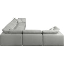  Manufacturer Color_Grey -- Comfy 158" Grey Linen Textured Fabric Upholstered 6 pc Modular Sectional IMAGE 5