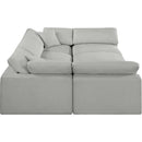  Manufacturer Color_Grey -- Comfy 119" Grey Linen Textured Fabric Upholstered 6 pc Modular Sectional IMAGE 5