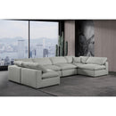  Manufacturer Color_Grey -- Comfy 158" Grey Linen Textured Fabric Upholstered 6 pc Modular Sectional IMAGE 2