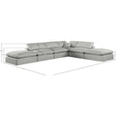  Manufacturer Color_Grey -- Comfy 157" Grey Linen Textured Fabric Upholstered 6 pc Modular Sectional IMAGE 10