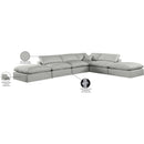  Manufacturer Color_Grey -- Comfy 157" Grey Linen Textured Fabric Upholstered 6 pc Modular Sectional IMAGE 11