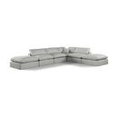  Manufacturer Color_Grey -- Comfy 157" Grey Linen Textured Fabric Upholstered 6 pc Modular Sectional IMAGE 1